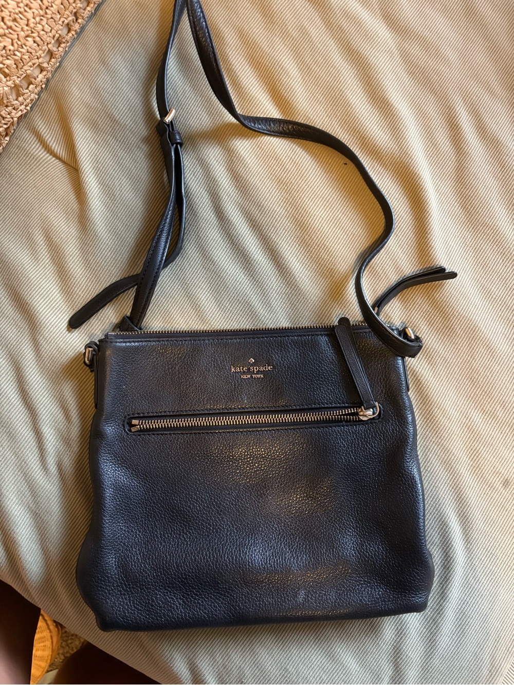 Kate Spad Black Pebbled Leather Crossbody Bag